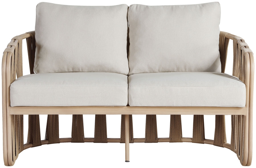San Pietro Resilient Waterproof Fabric Upholstered Outdoor Patio Loveseat