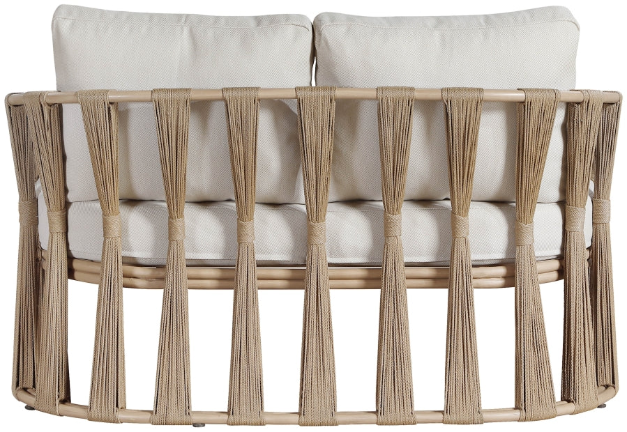 San Pietro Resilient Waterproof Fabric Upholstered Outdoor Patio Loveseat