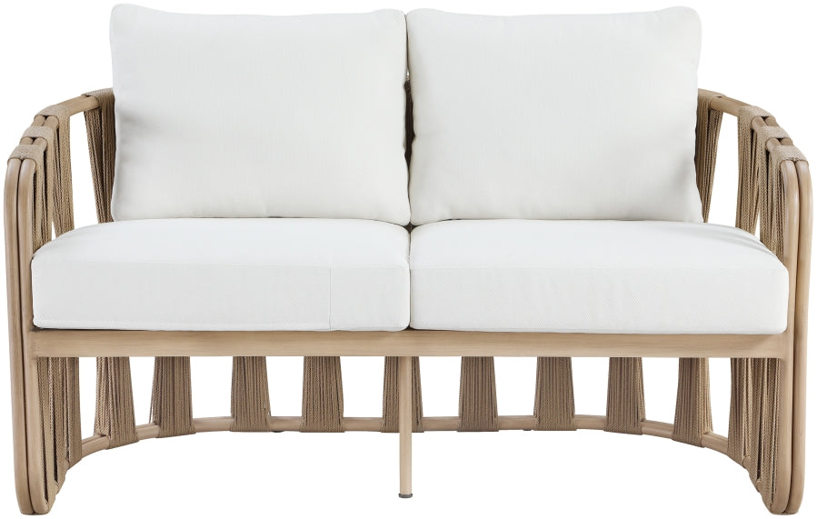 San Pietro Resilient Waterproof Fabric Upholstered Outdoor Patio Loveseat