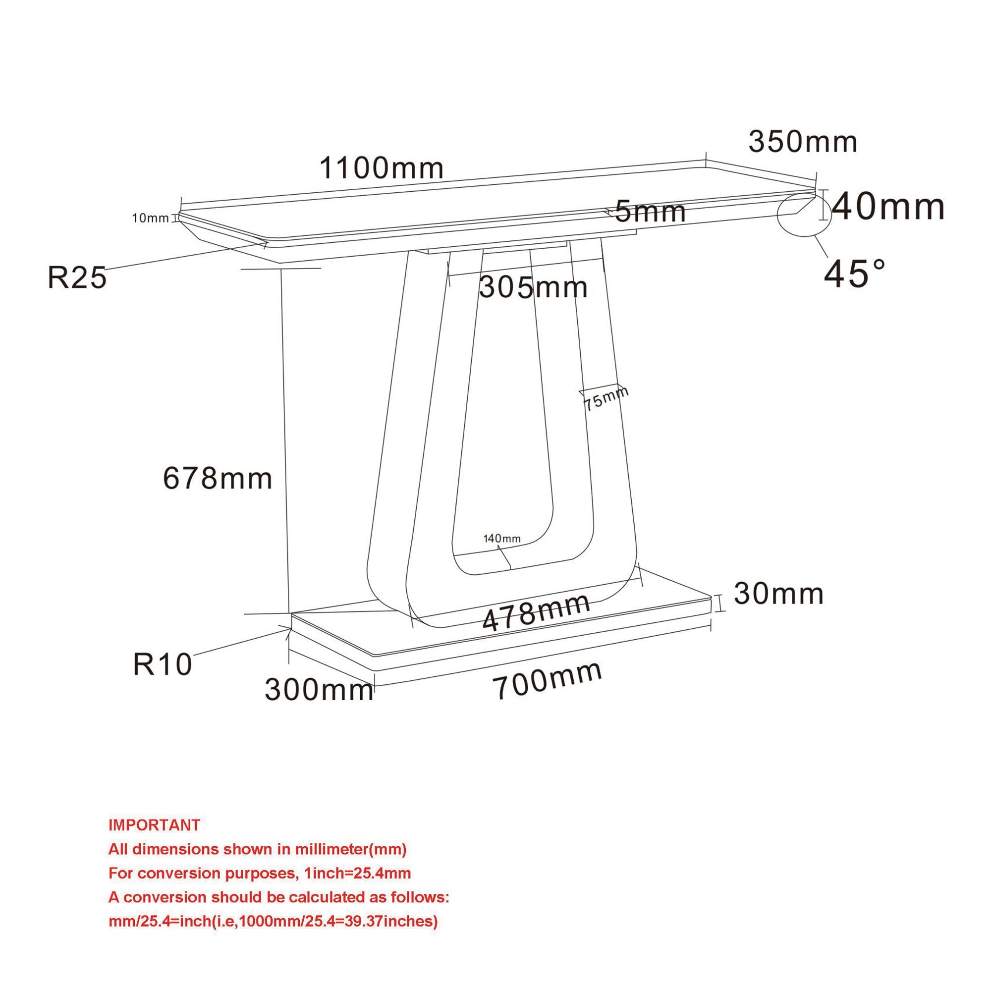 Corvus Console Table in Warm Grey