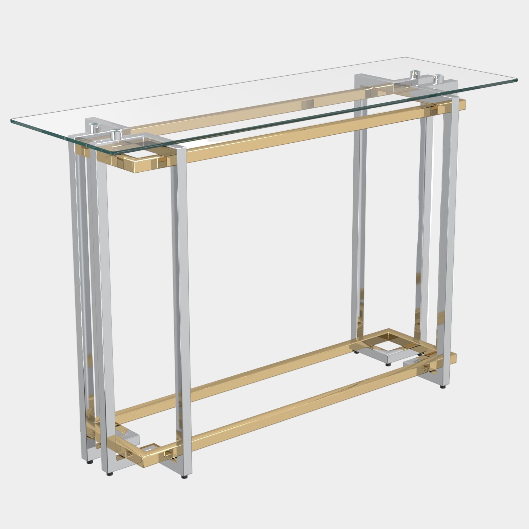 Florina Console Table in Silver and Gold