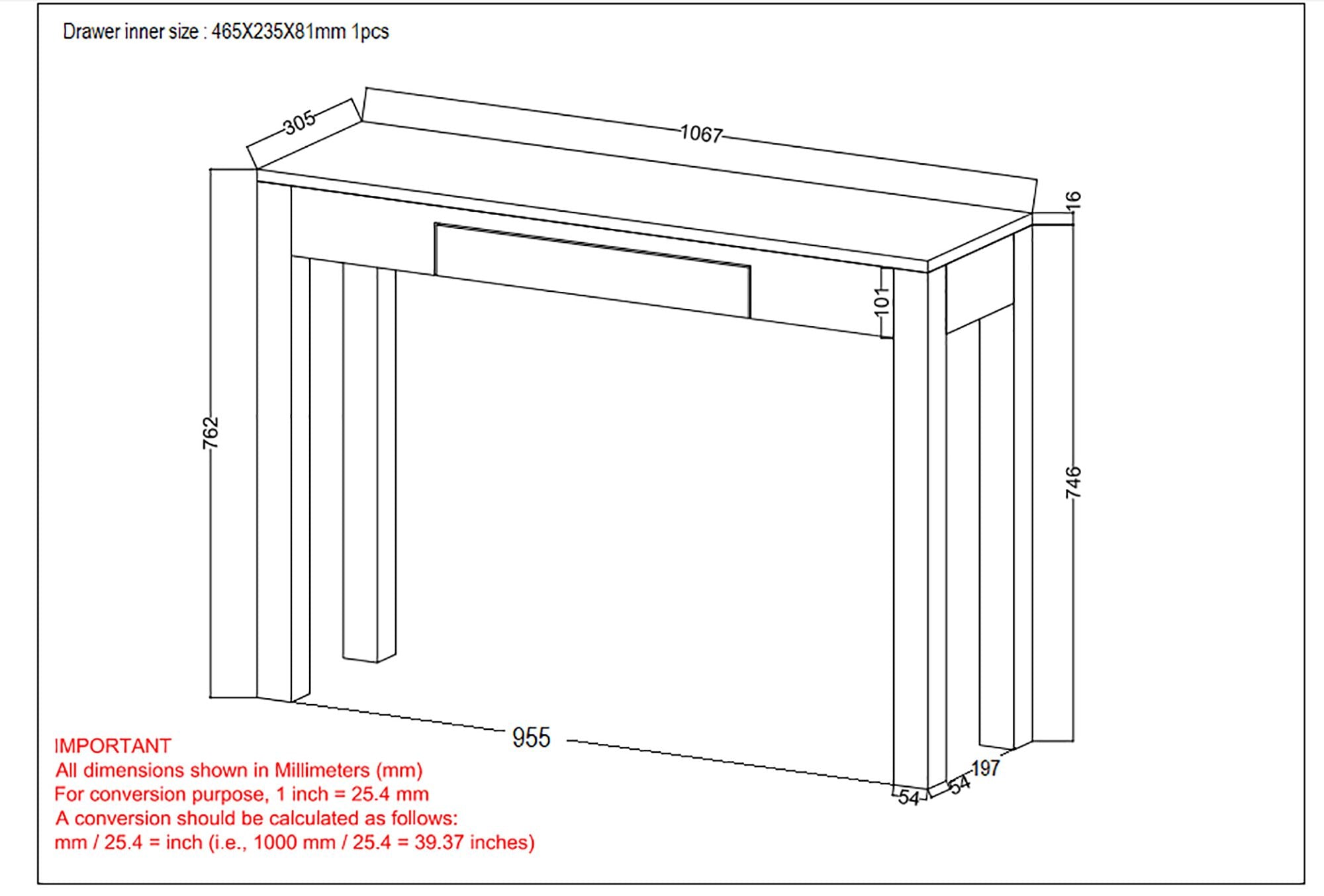 Idris Console/Desk in Dark Sheesham
