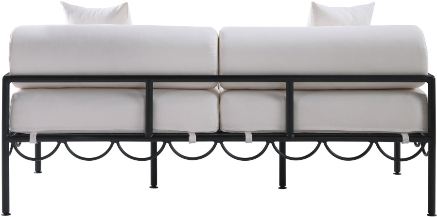 Portofino Resilient Water Repellent Fabric Upholstered Outdoor Patio Loveseat
