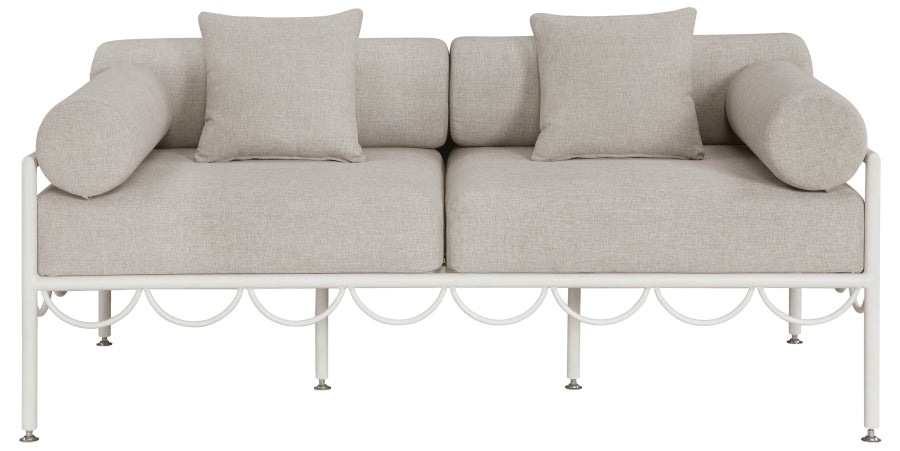 Portofino Resilient Water Repellent Fabric Upholstered Outdoor Patio Loveseat