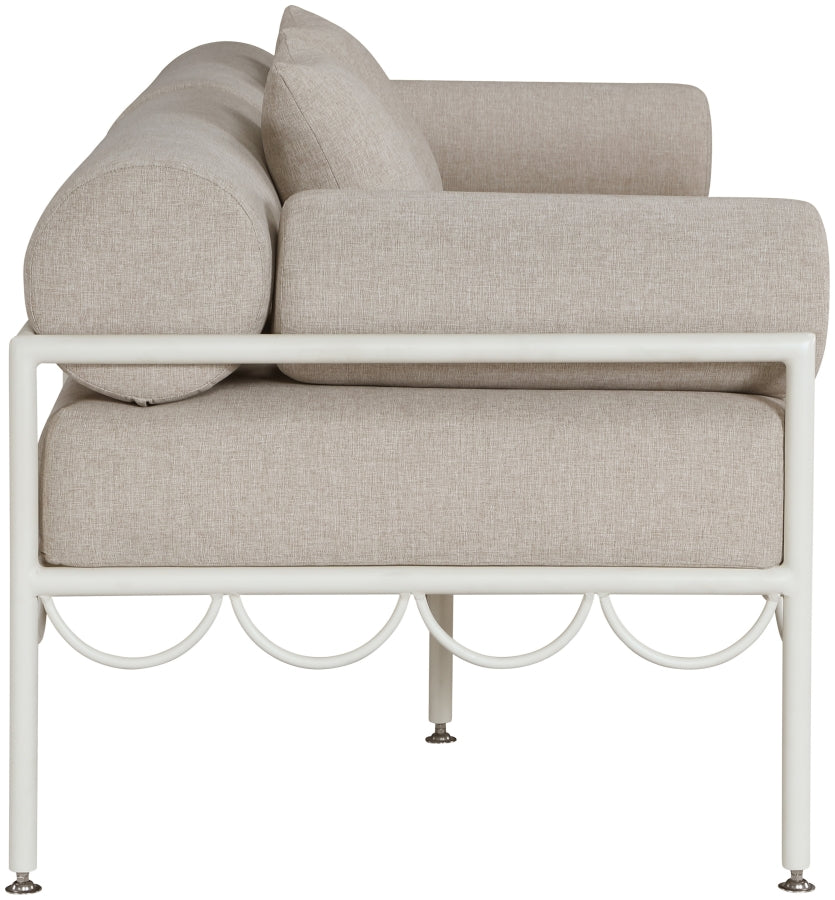 Portofino Resilient Water Repellent Fabric Upholstered Outdoor Patio Loveseat