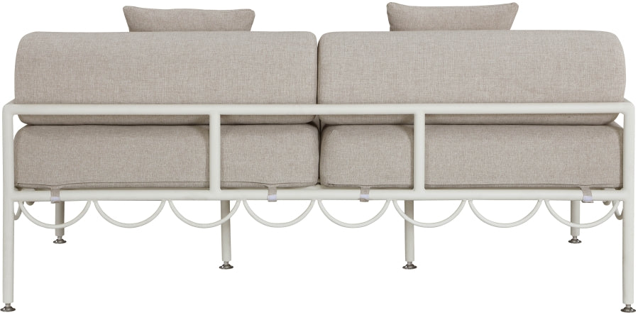 Portofino Resilient Water Repellent Fabric Upholstered Outdoor Patio Loveseat