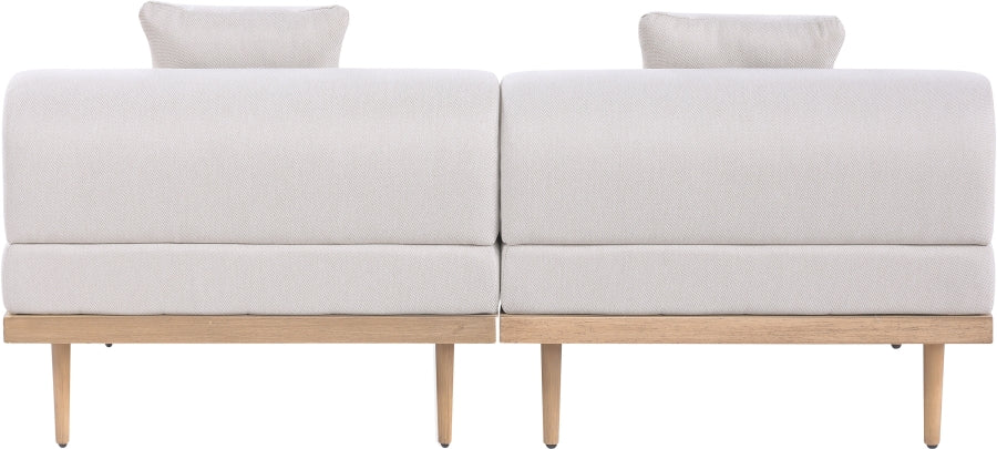 Laguna Resilient Water Resistant Fabric Upholstered Outdoor Patio 2pc. Modular Loveseat