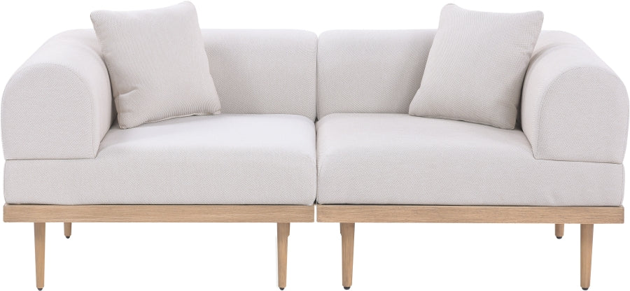 Laguna Resilient Water Resistant Fabric Upholstered Outdoor Patio 2pc. Modular Loveseat