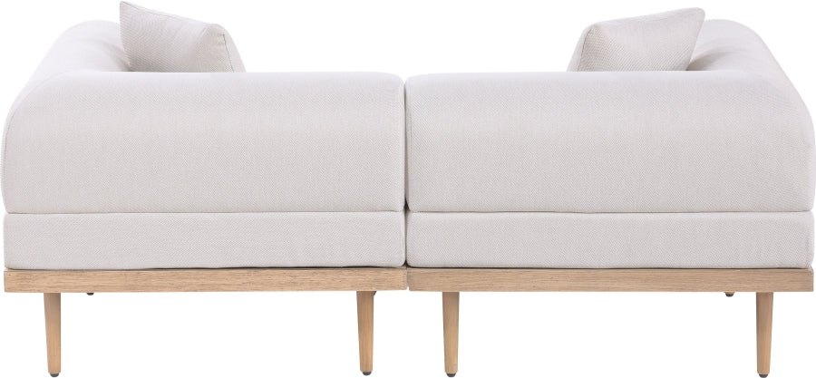 Laguna Resilient Water Resistant Fabric Upholstered Outdoor Patio 2pc. Modular Loveseat