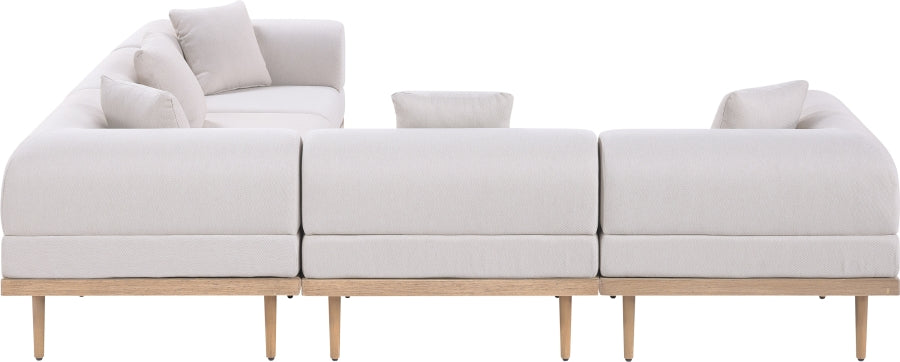 Laguna 106.5" Resilient Water Resistant Fabric Upholstered Outdoor Patio 5pc. Modular Sectional