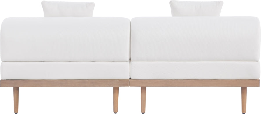 Laguna Resilient Water Resistant Fabric Upholstered Outdoor Patio 2pc. Modular Loveseat