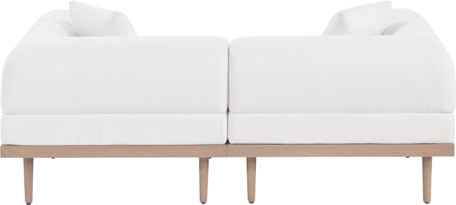 Laguna Resilient Water Resistant Fabric Upholstered Outdoor Patio 2pc. Modular Loveseat