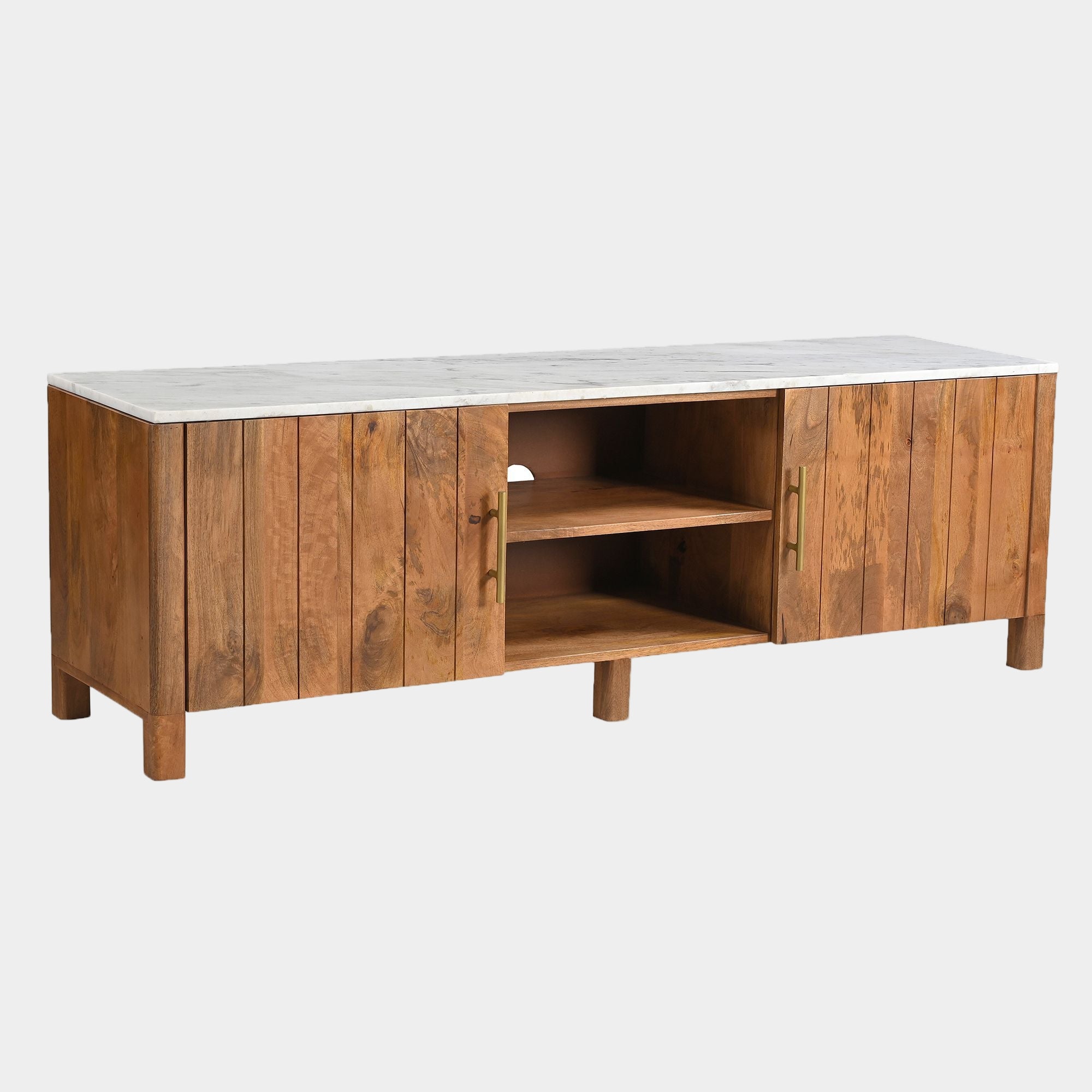 Camden Media Cabinet in Walnut & White