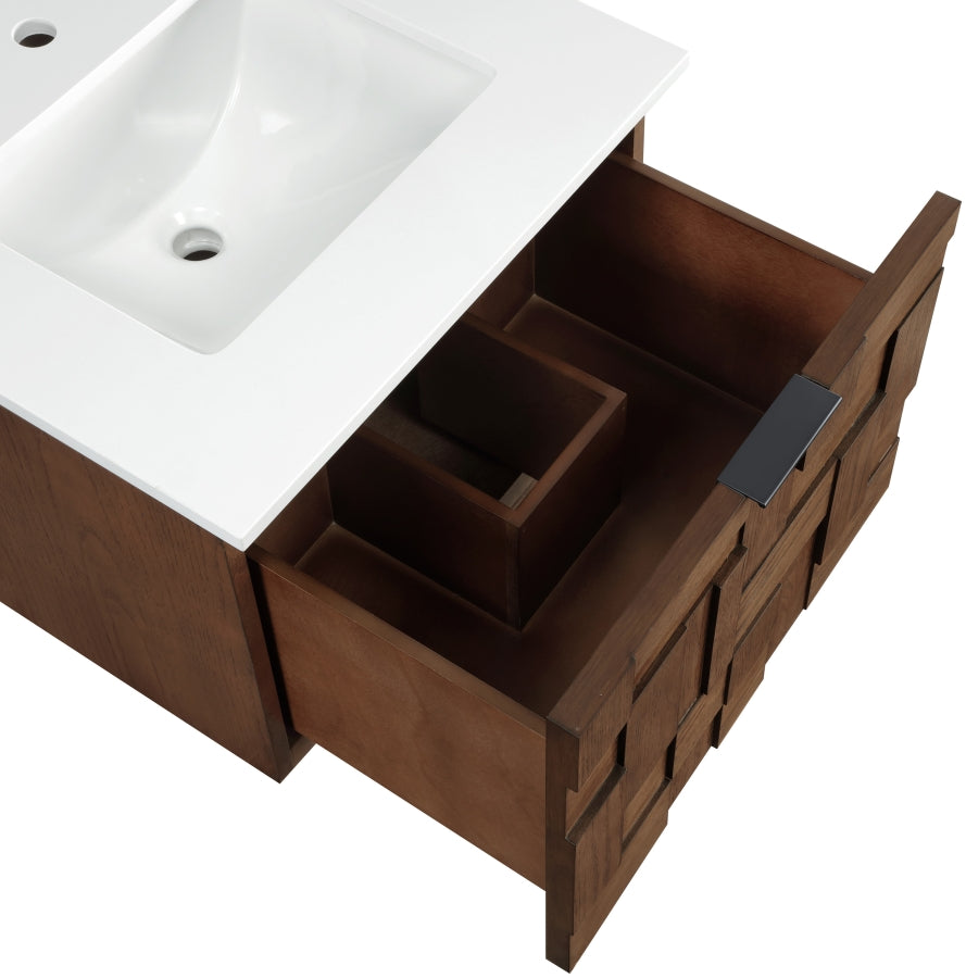 Meuble-lavabo mural pour salle de bain avec lavabo inclus