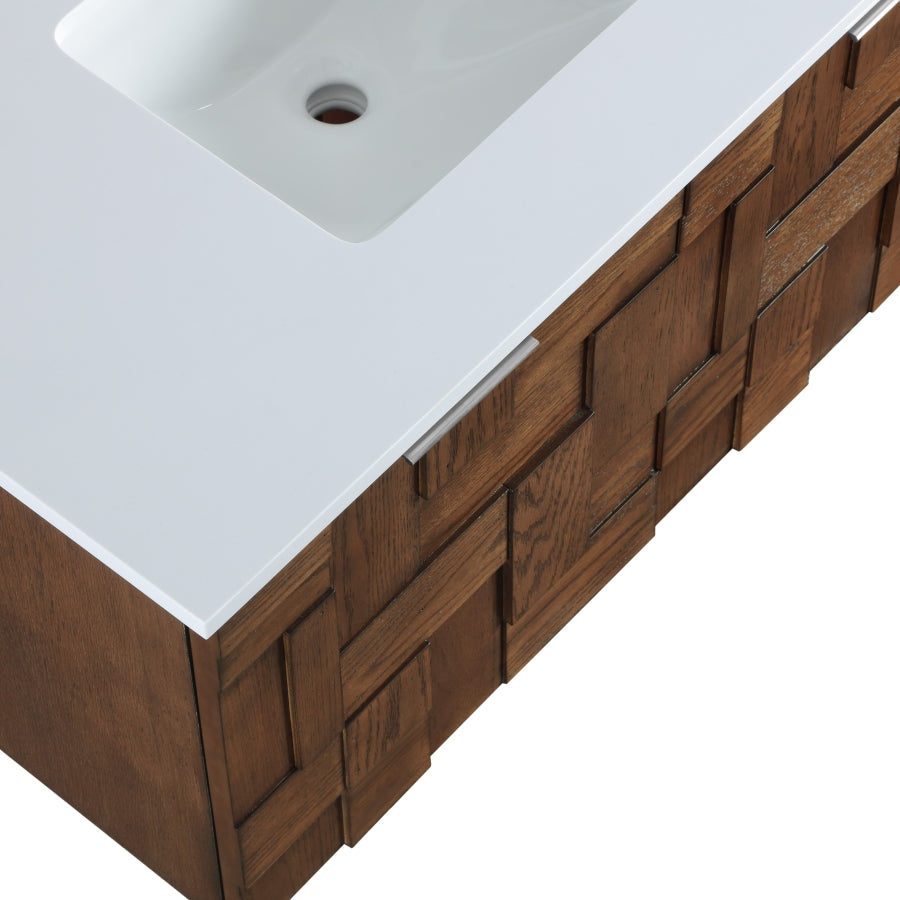 Meuble-lavabo mural pour salle de bain avec lavabo inclus