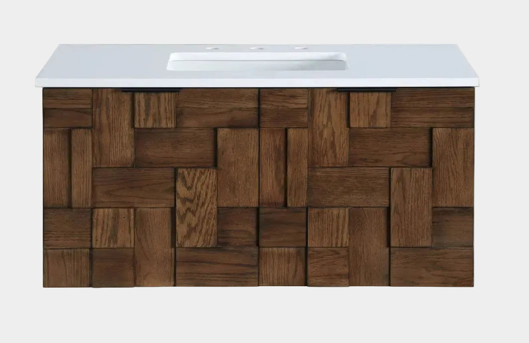 Meuble-lavabo mural pour salle de bain avec lavabo inclus