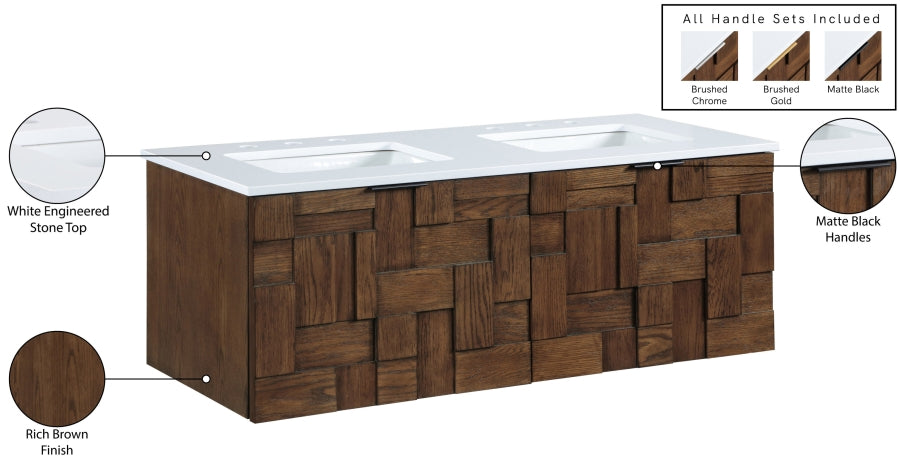 Meuble-lavabo mural pour salle de bain avec lavabo inclus