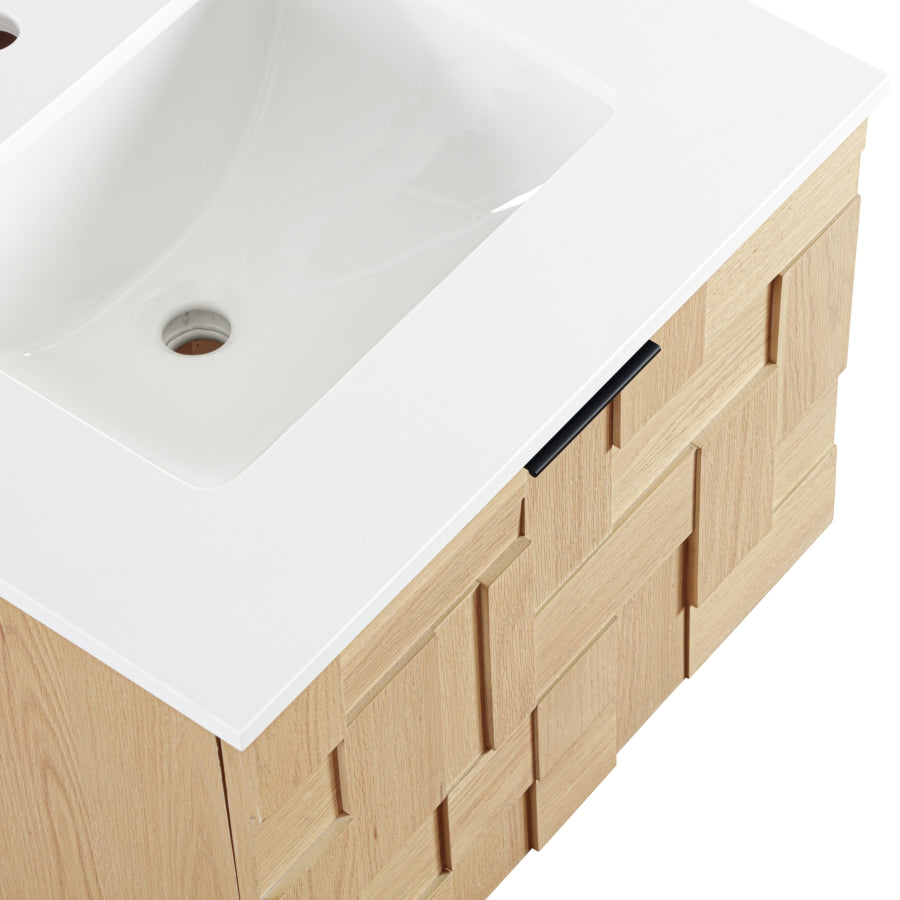 Meuble-lavabo mural pour salle de bain avec lavabo inclus