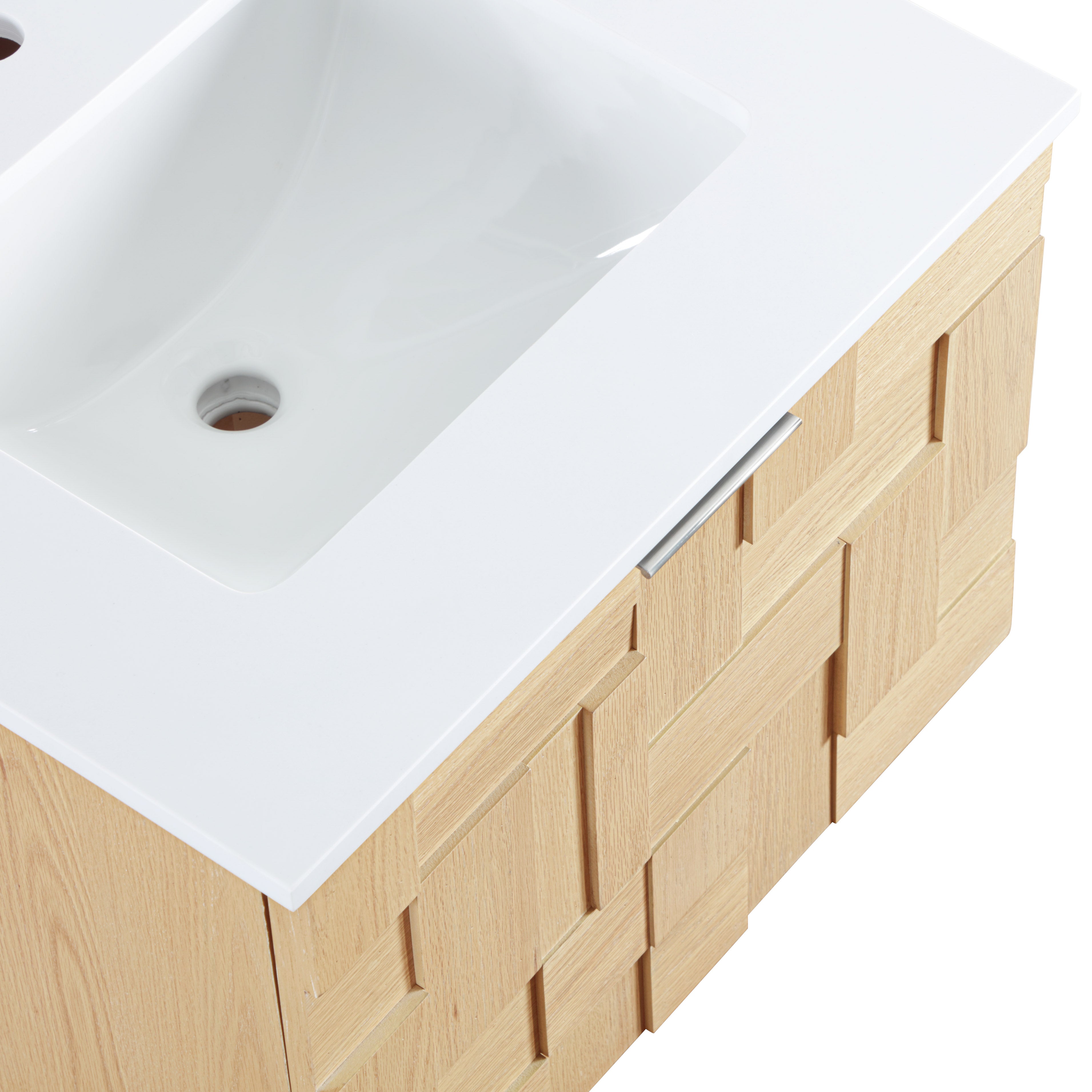 Meuble-lavabo mural pour salle de bain avec lavabo inclus