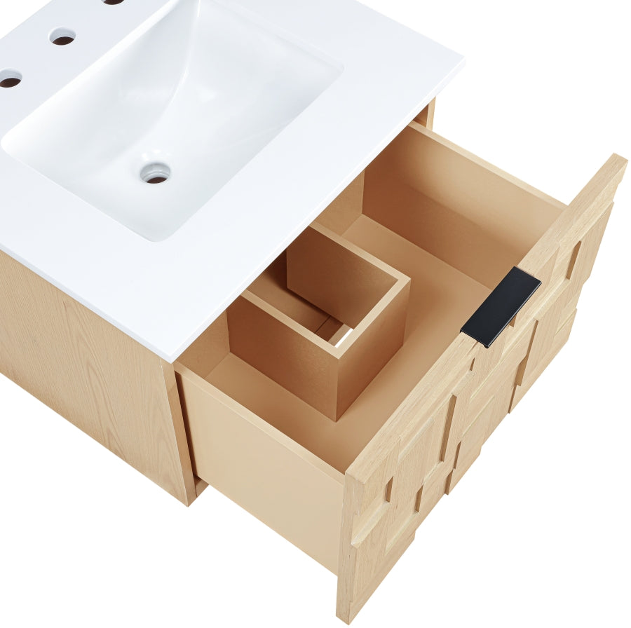 Meuble-lavabo mural pour salle de bain avec lavabo inclus
