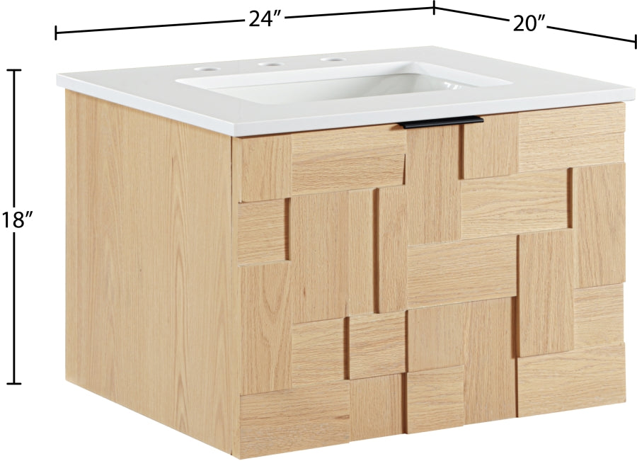 Meuble-lavabo mural pour salle de bain avec lavabo inclus