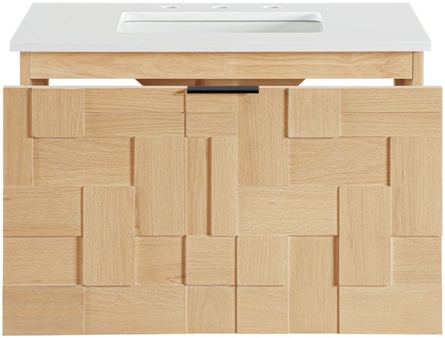 Meuble-lavabo mural pour salle de bain avec lavabo inclus