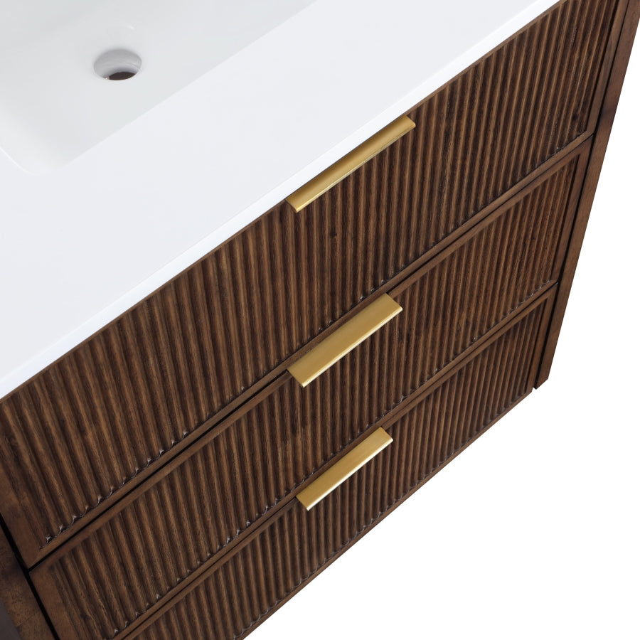 Willard White Engineered Stone And Solid Wood Bathroom Vanity