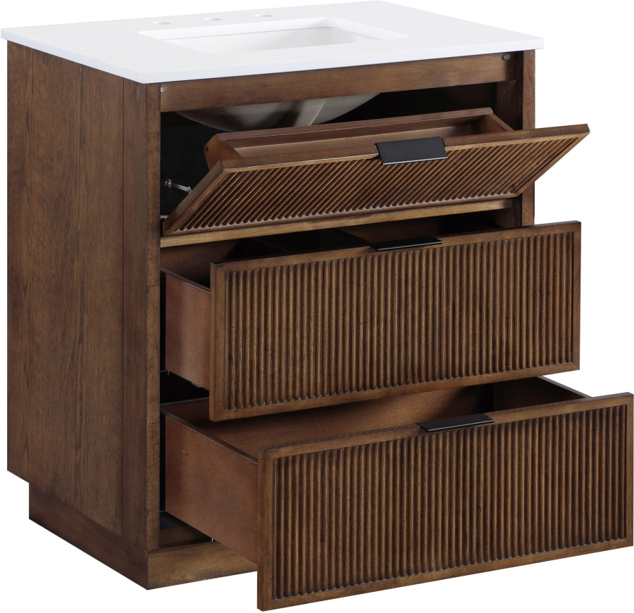 Willard White Engineered Stone And Solid Wood Bathroom Vanity