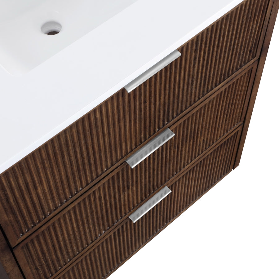 Willard White Engineered Stone And Solid Wood Bathroom Vanity