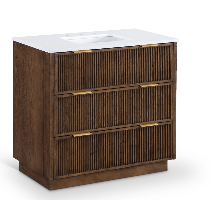 Willard White Engineered Stone And Solid Wood Bathroom Vanity