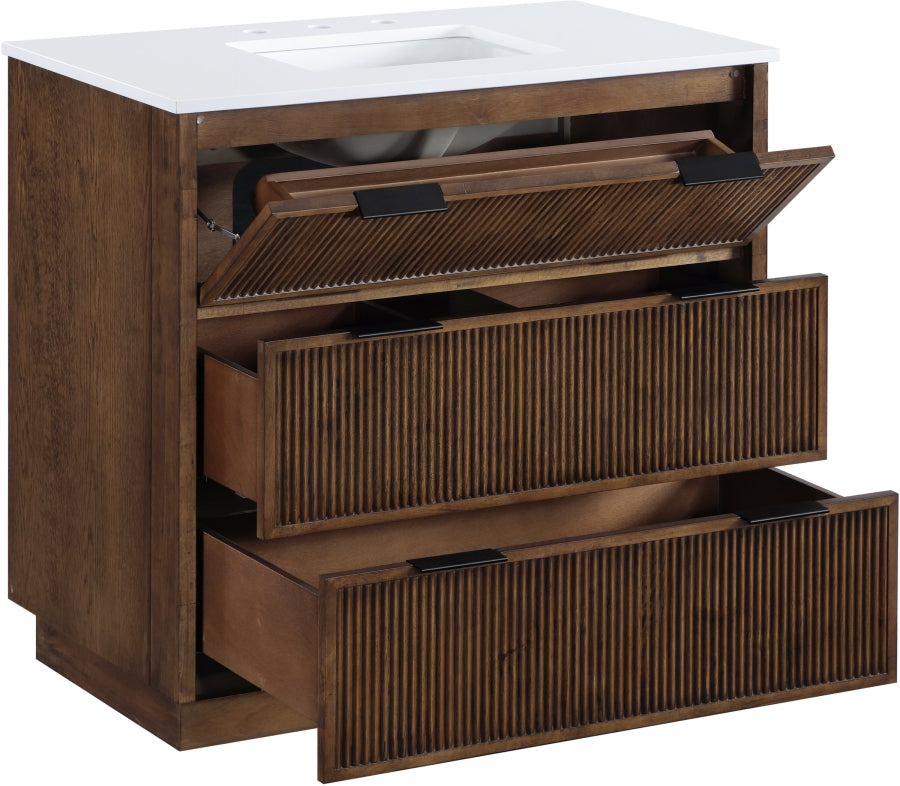 Willard White Engineered Stone And Solid Wood Bathroom Vanity