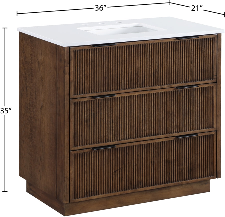 Willard White Engineered Stone And Solid Wood Bathroom Vanity