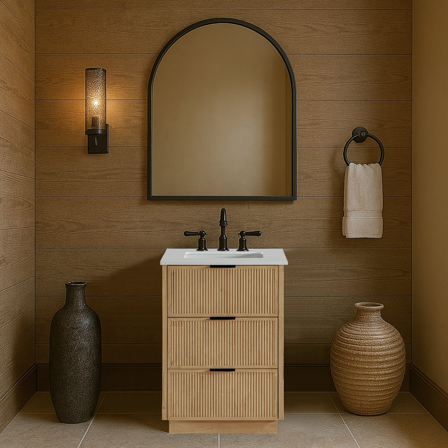 Meuble-lavabo mural pour salle de bain avec lavabo inclus
