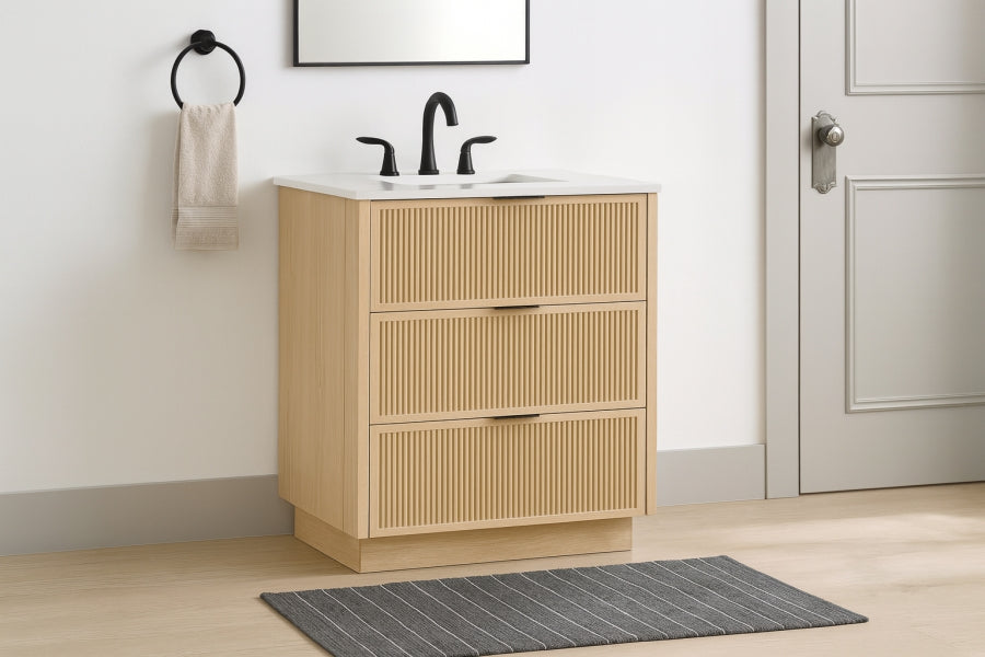 Meuble-lavabo mural pour salle de bain avec lavabo inclus