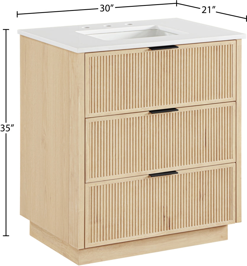 Willard White Engineered Stone And Solid Wood Bathroom Vanity