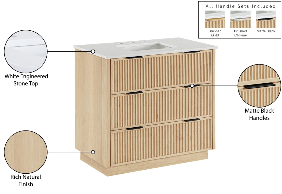 Willard White Engineered Stone And Solid Wood Bathroom Vanity