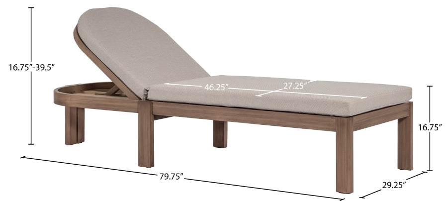 Newport Water Resistant Fabric Upholstered Outdoor Patio Lounge Chair