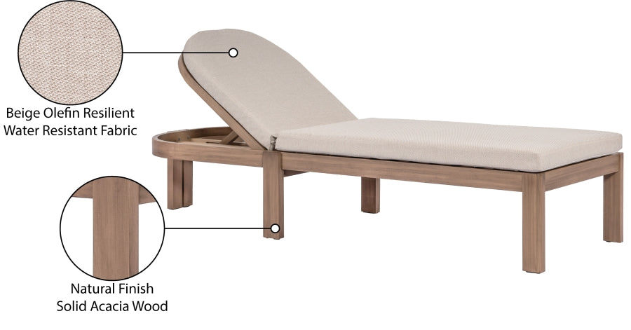 Newport Water Resistant Fabric Upholstered Outdoor Patio Lounge Chair