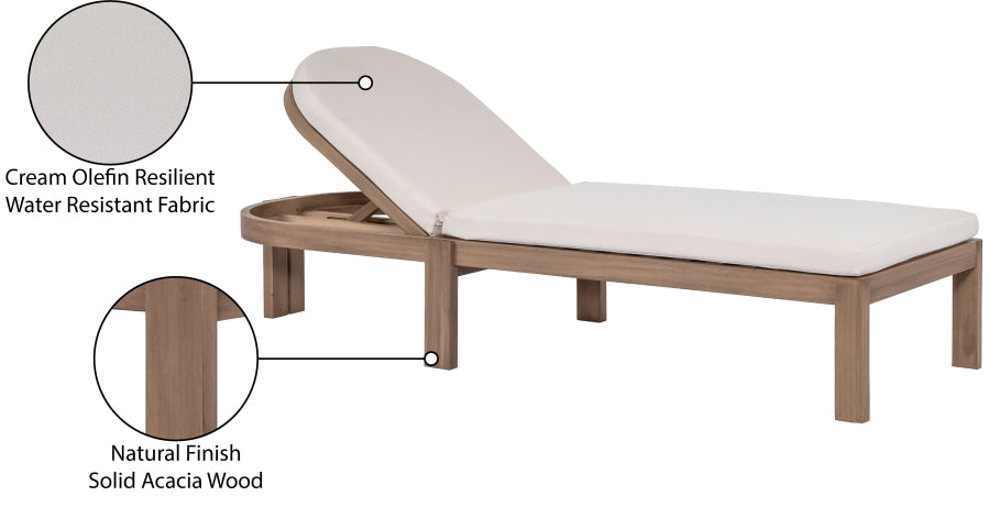 Newport Water Resistant Fabric Upholstered Outdoor Patio Lounge Chair