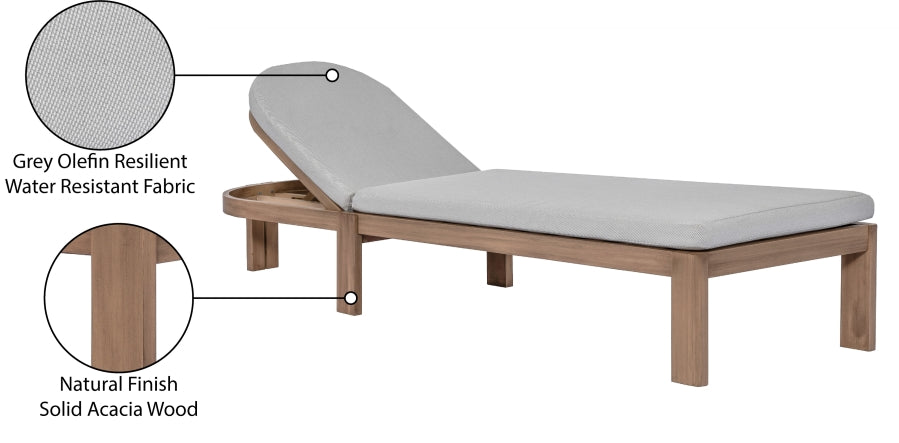 Newport Water Resistant Fabric Upholstered Outdoor Patio Lounge Chair