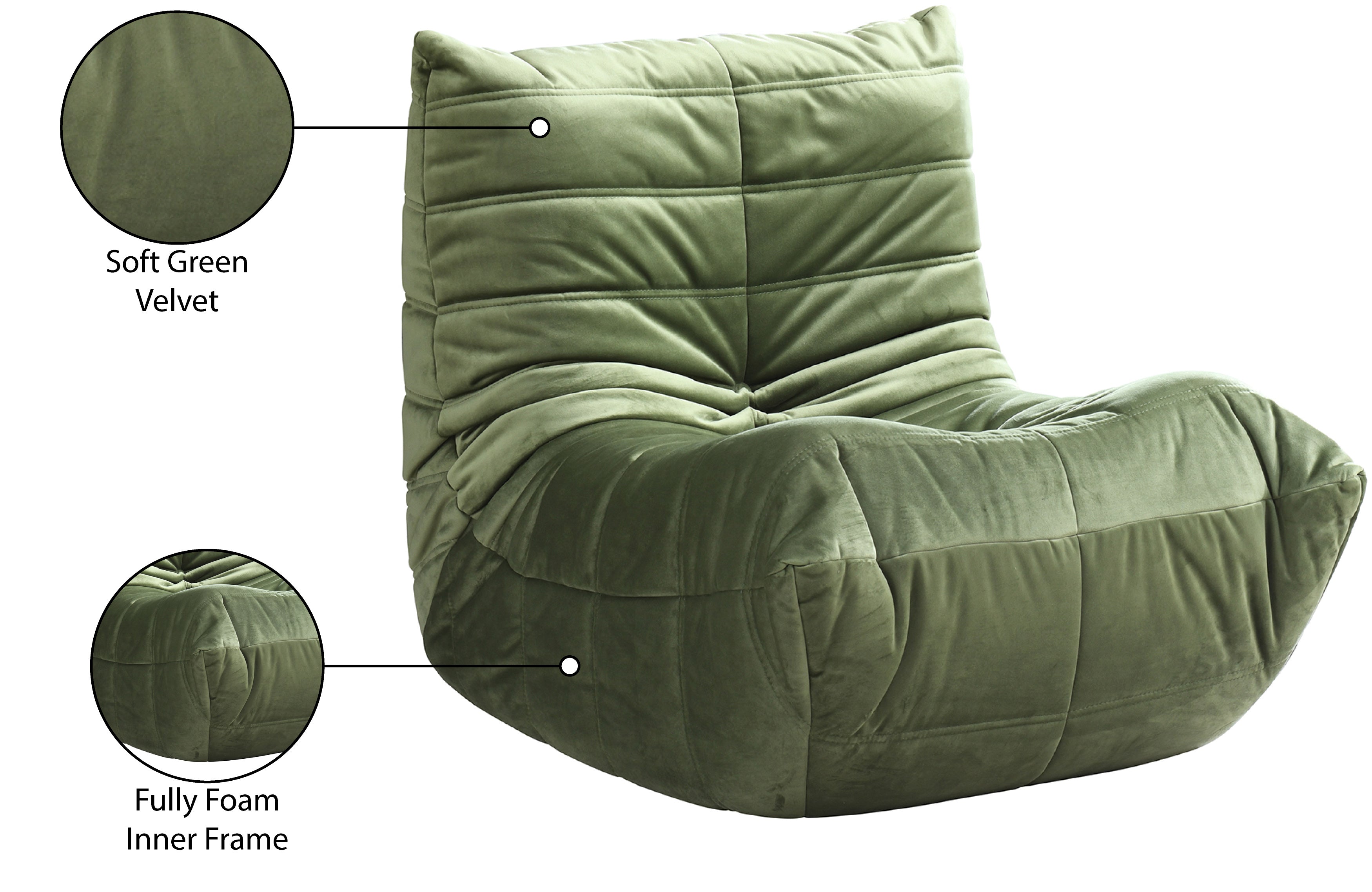 Fauteuil d'appoint rembourré en chenille Vivi 