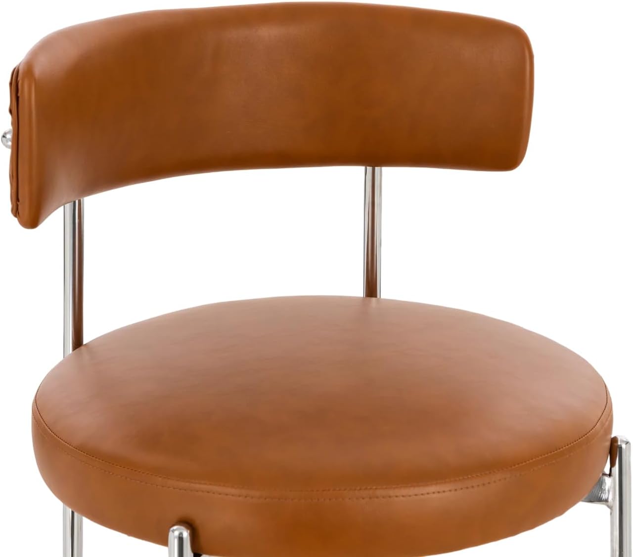 Libera Inesse Tan PU Leather Dining Chair - Silver