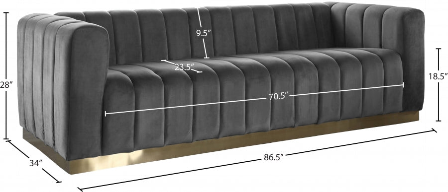 Marlon Velvet Sofa