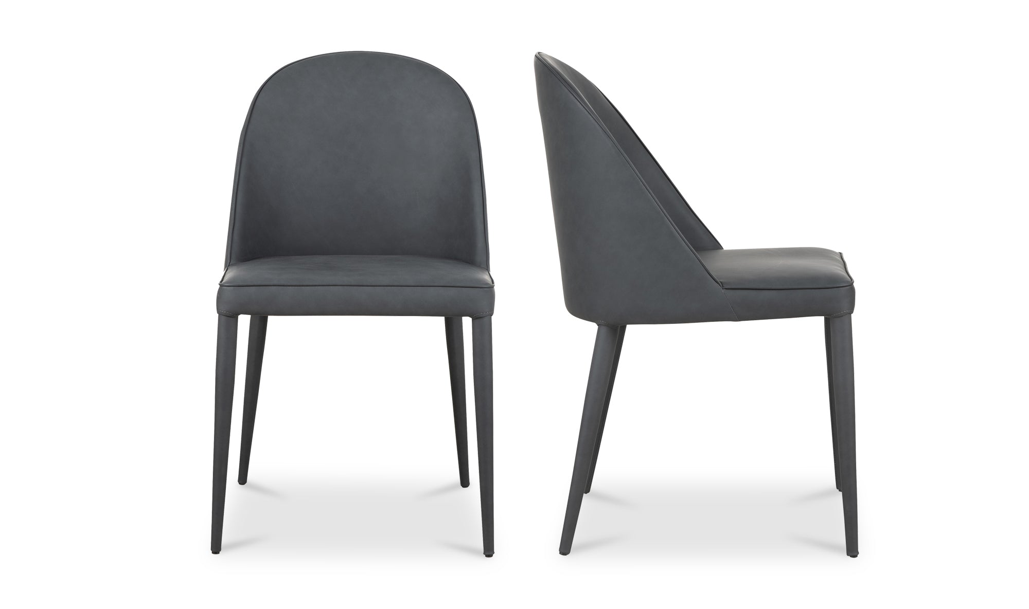 Burton Dining Chair Black Fade Vegan Leather Set of 2