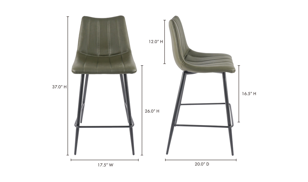 Alibi Counter Stool Matte Black -Set of Two