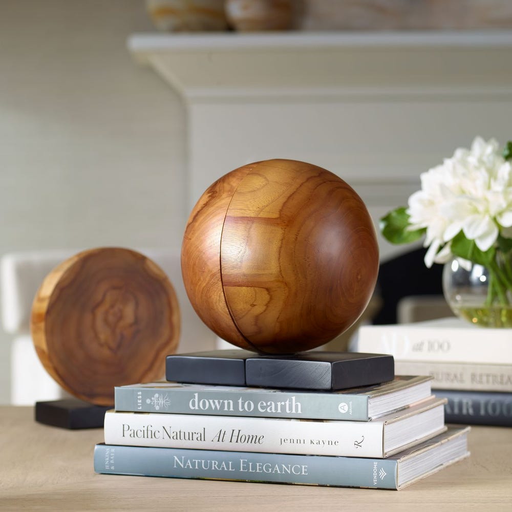 Teak and Noir Bookends, S/2