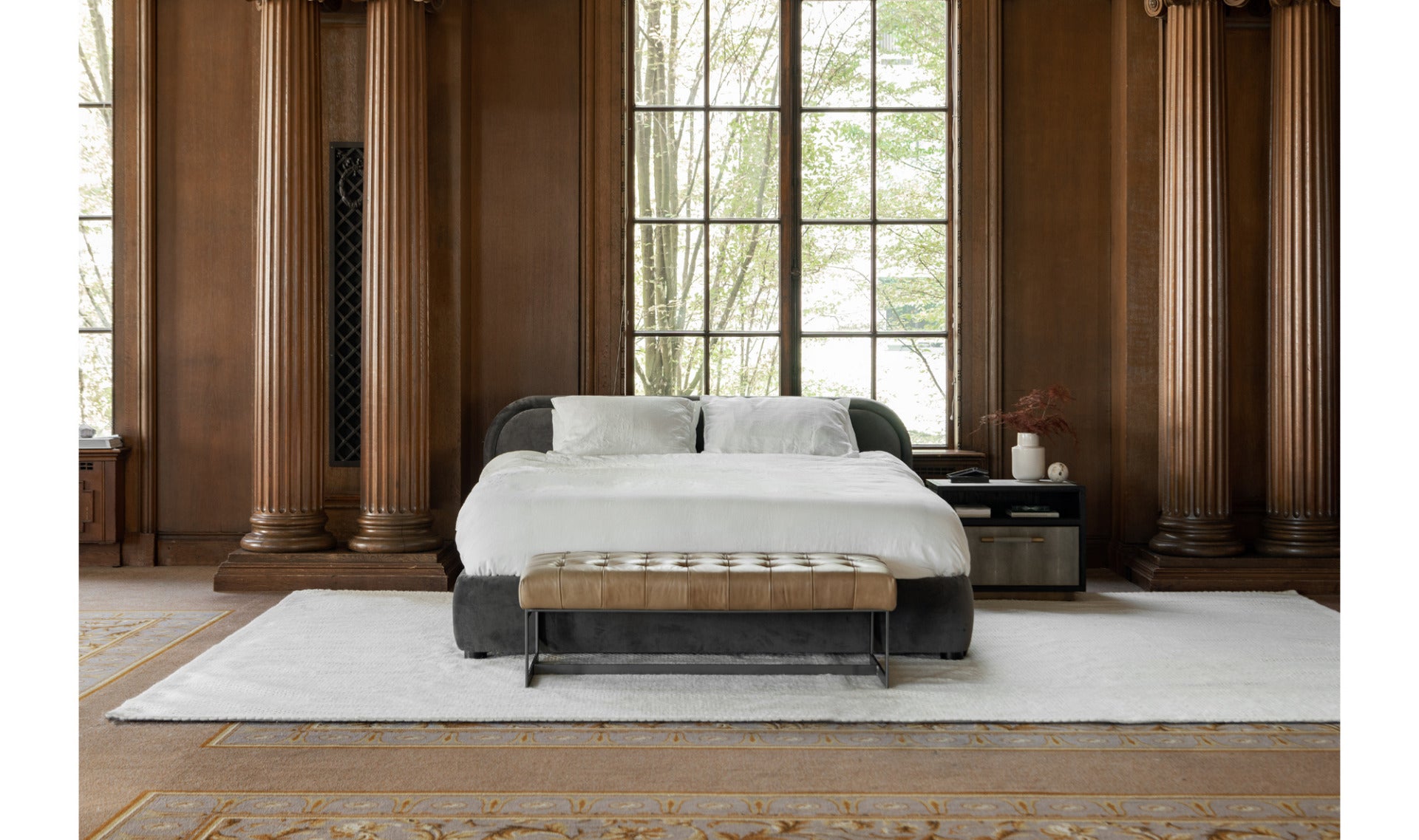 Wyatt Leather Bench