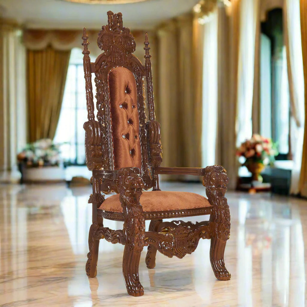 King David Lion Throne Chair - Velvet