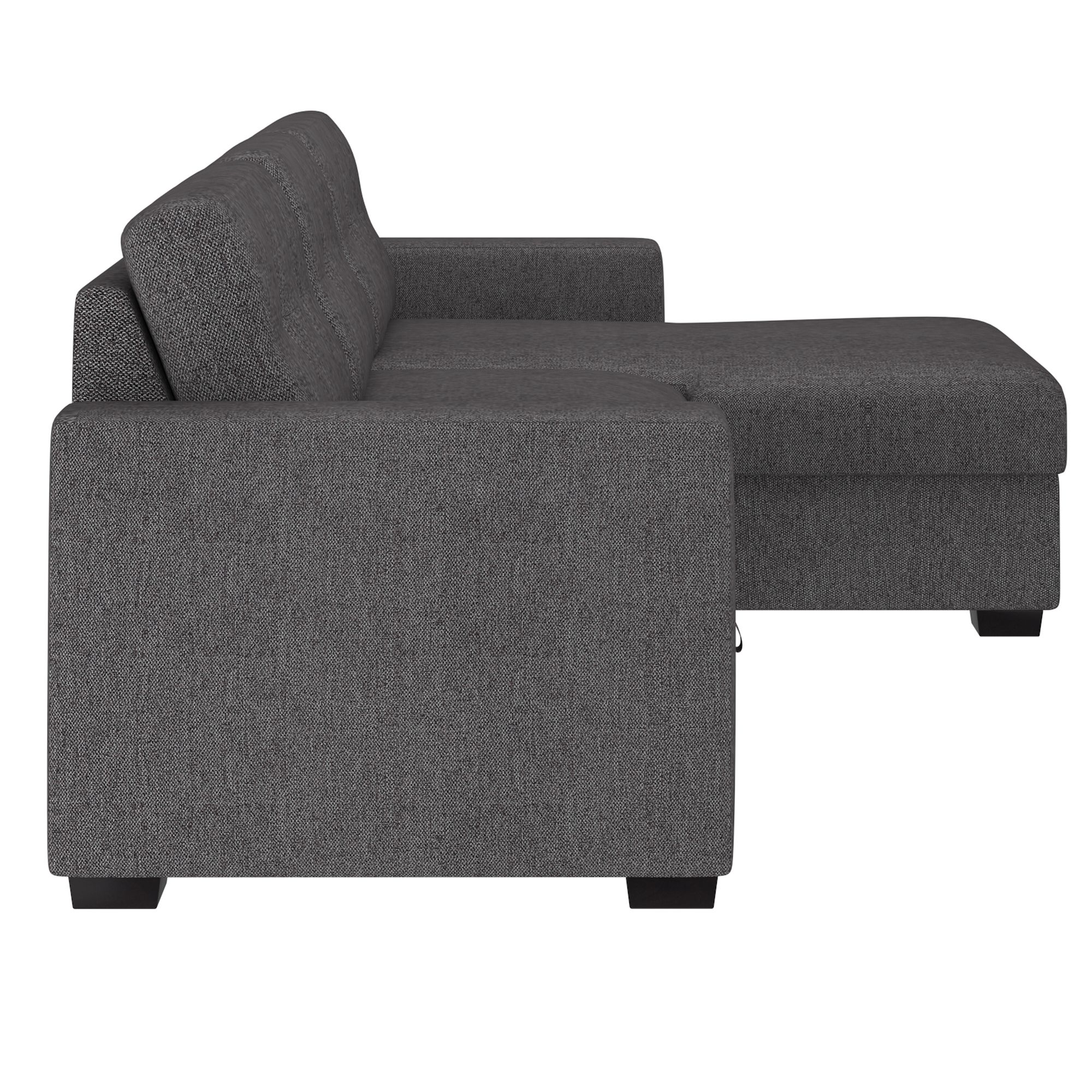 Tyson 93" Sectional Sofa w/Bed & Storage in Charcoal