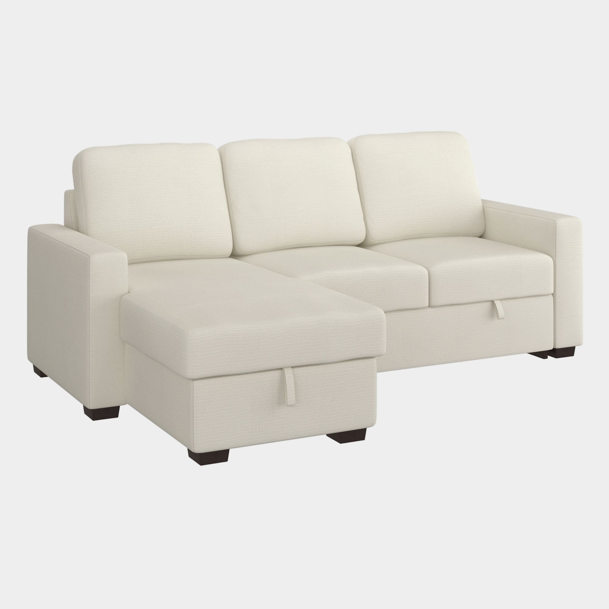 Alfonso 93.25" Sofa w/Bed & Storage in Beige Performance Fabric